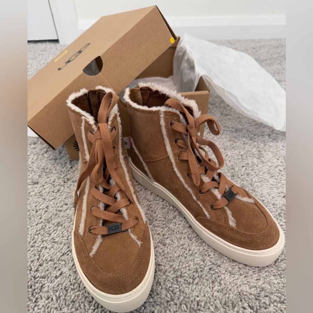 UGG Women's Brown Suede High-Top Sneakers